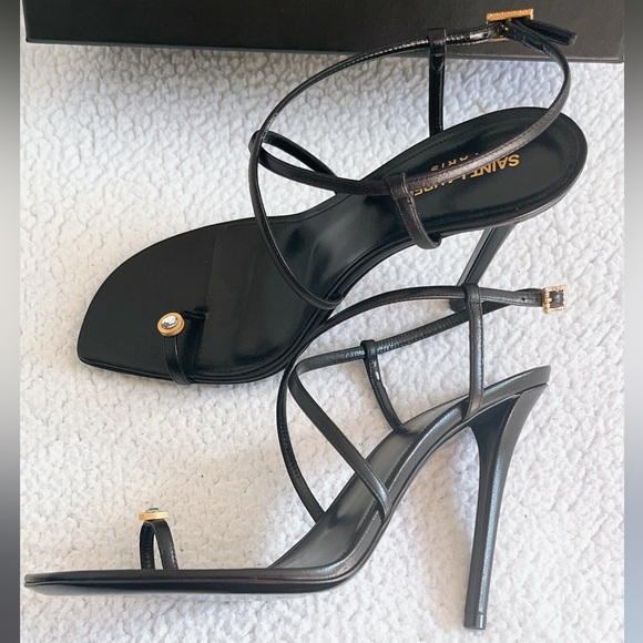 Saint Laurent Date 110 Leather Sandal in black - Picture 8 of 16